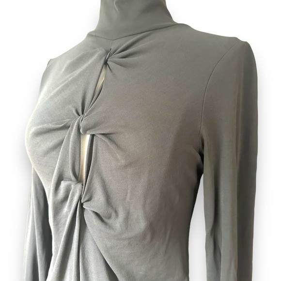 GIORGIO ARMANI | Twist Front Mock Turtleneck Long Sleeve Pullover Top Medium - Picture 3 of 9